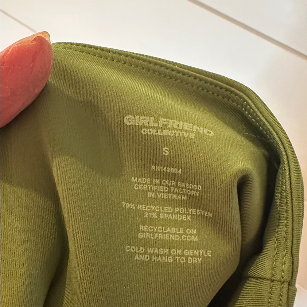 Girlfriend Collective Olive Green Leggings size S NWT - Picture 4 of 4